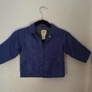 JACKET GAP Kids Size XXS NEW With Tag BLUE Nylon Lined in grey Coat Pocke…